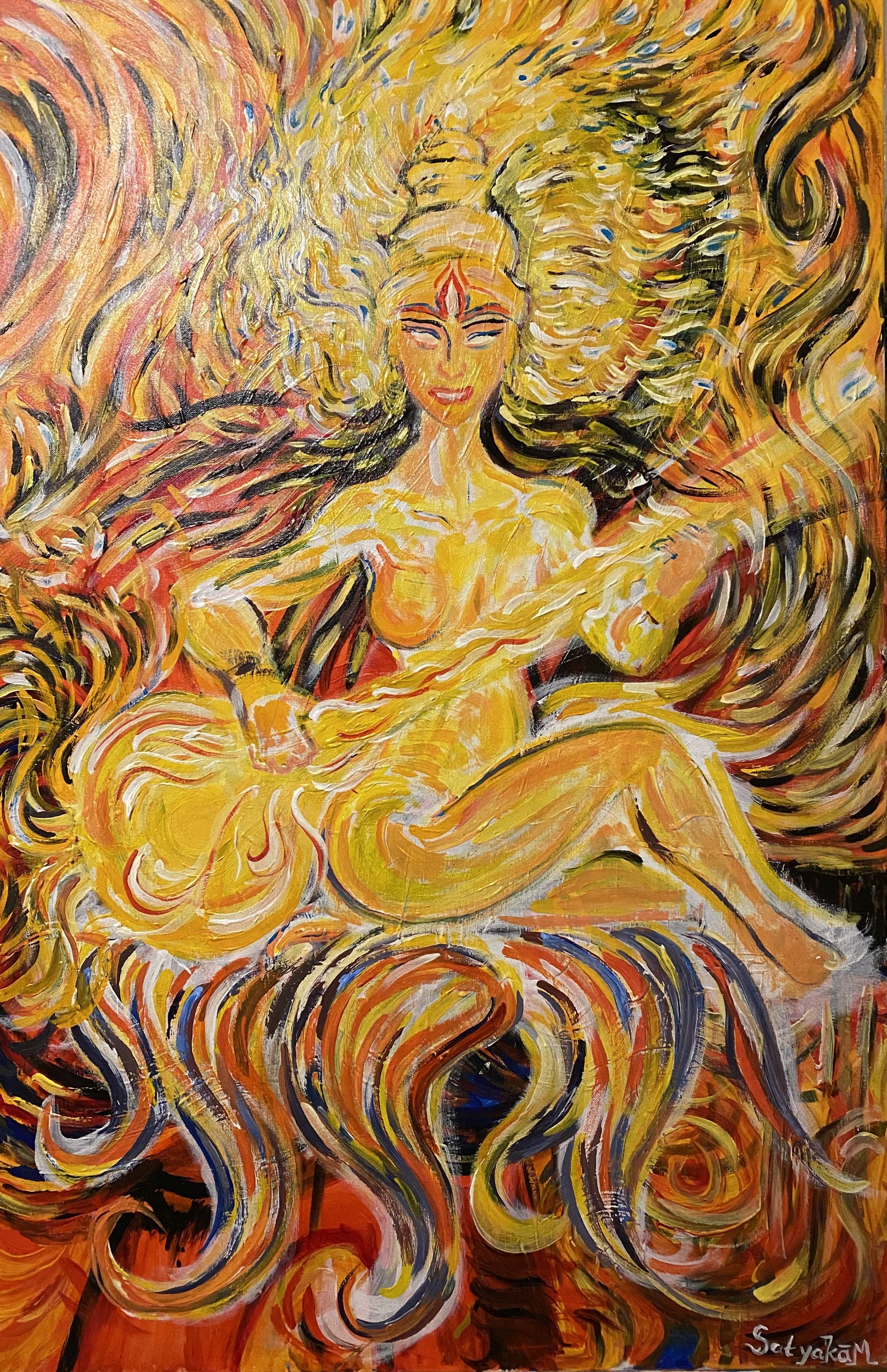 Flare of Saraswati — Acrylic on canvas