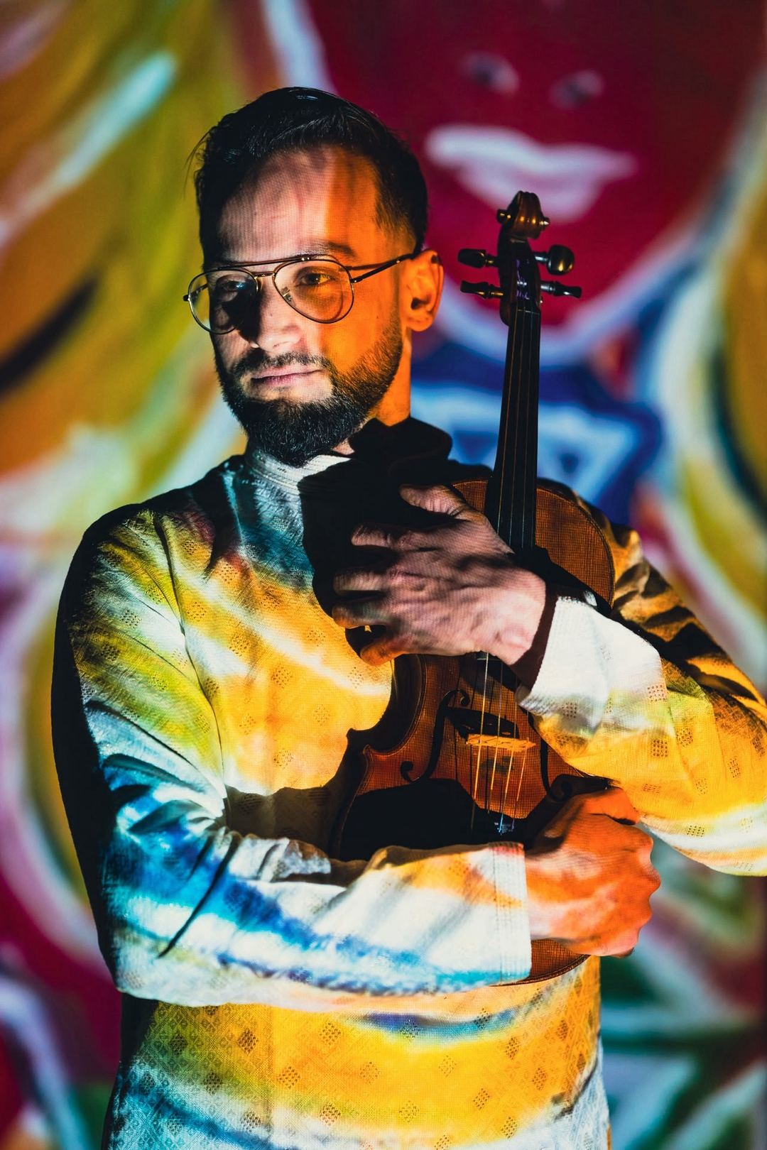 Satyakam with his violin